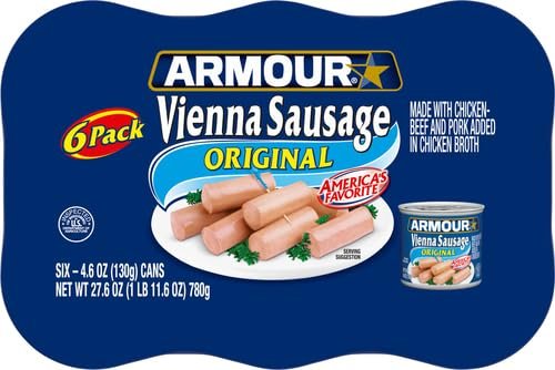 Armour Star Vienna Sausage, Original Flavor, Canned Sausage, 4.6 oz (Pack of 6) - Image 2