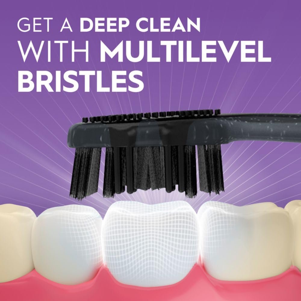 Oral-B 3D White Charcoal toothbrush, 2 count MEDIUM manual tootbrush pack - Image 4