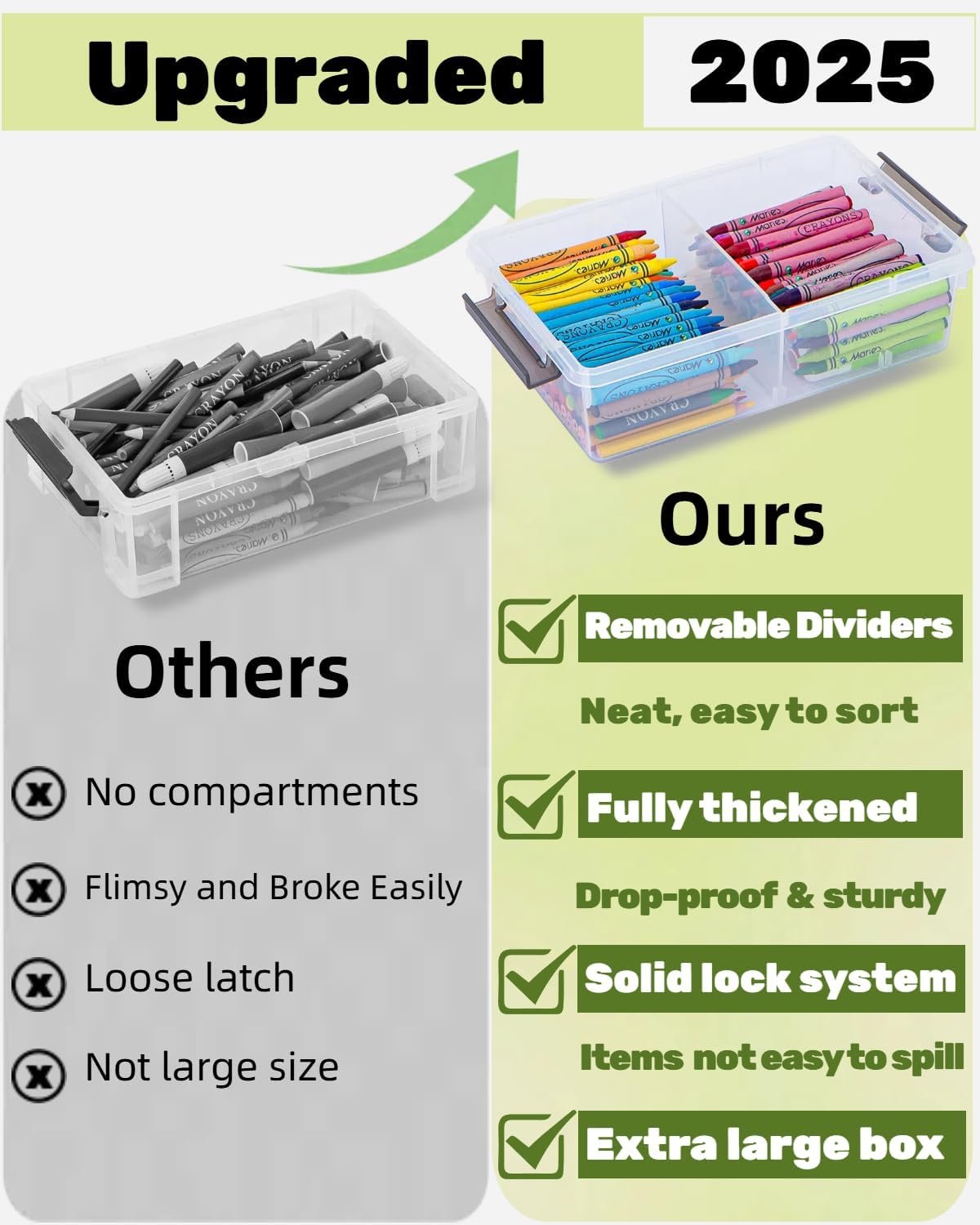 6 Pack Extra Large Pencil Box with Removable Divider - Image 3