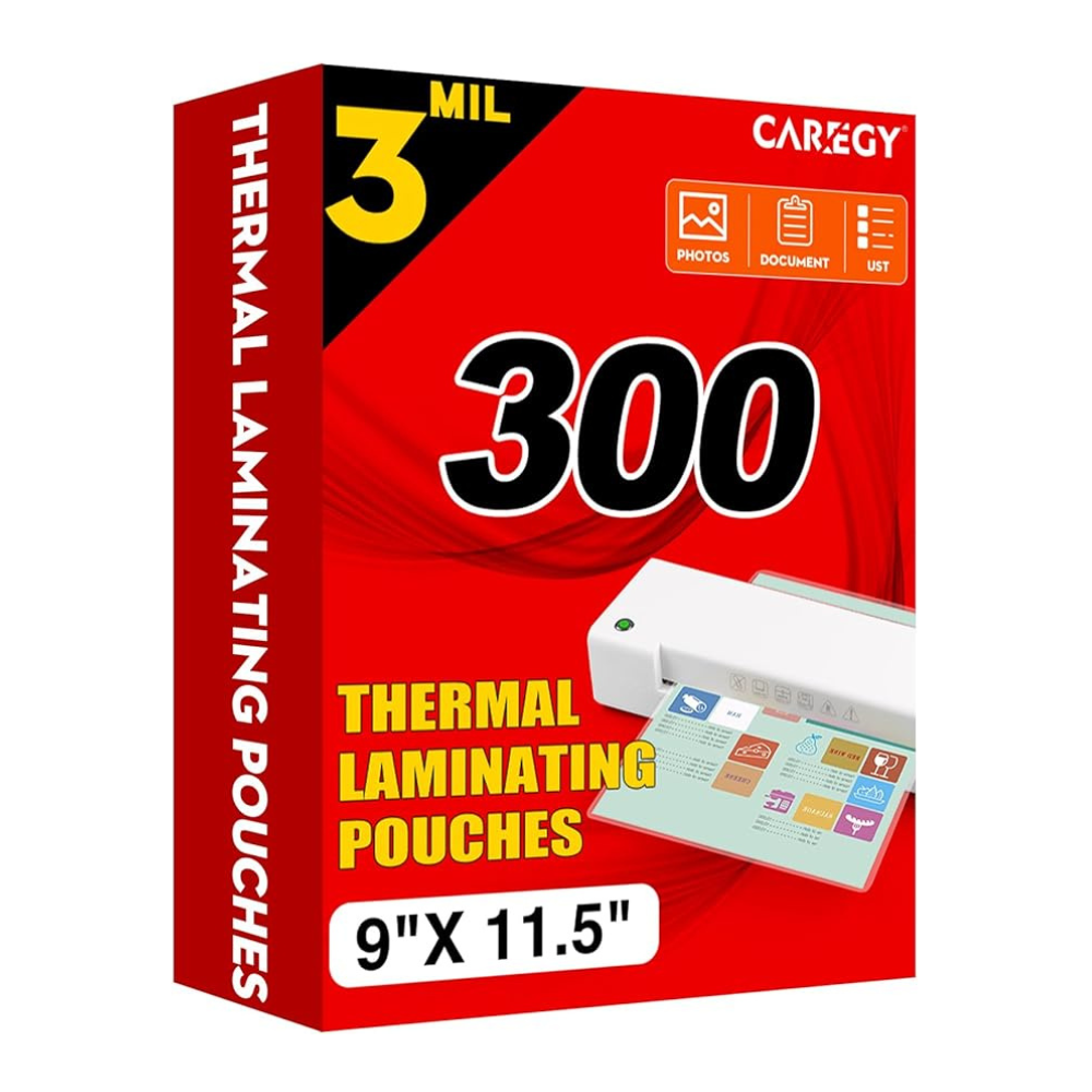 CAREGY Thermal Laminating Pouches, 300 Pack Laminating Sheets