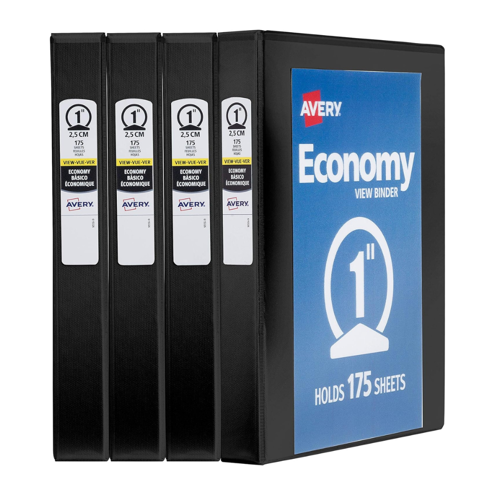 Avery Economy View 3 Ring Binders, Homeschool Supplies