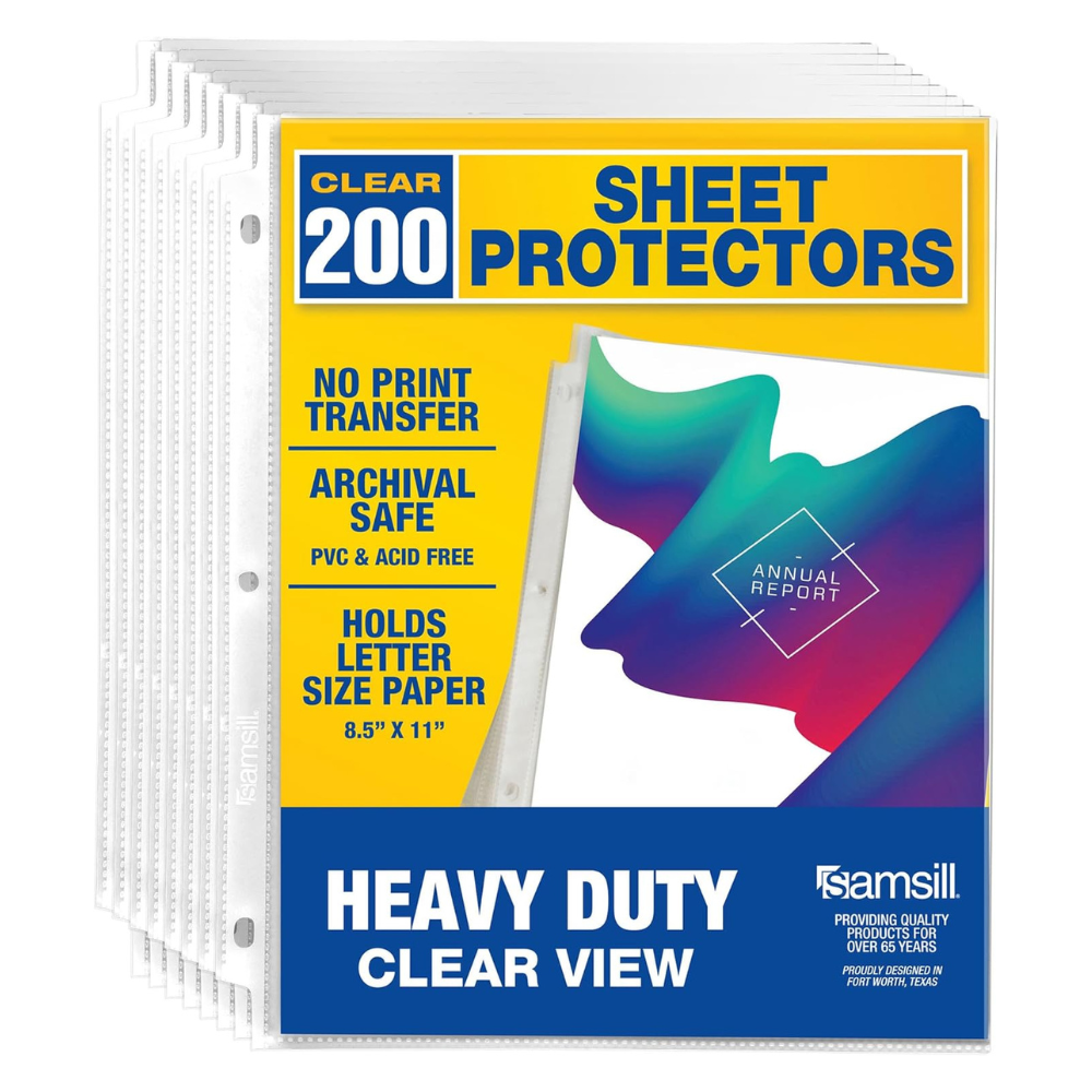Samsill Heavy Duty Sheet Protectors for 3 Ring Binders
