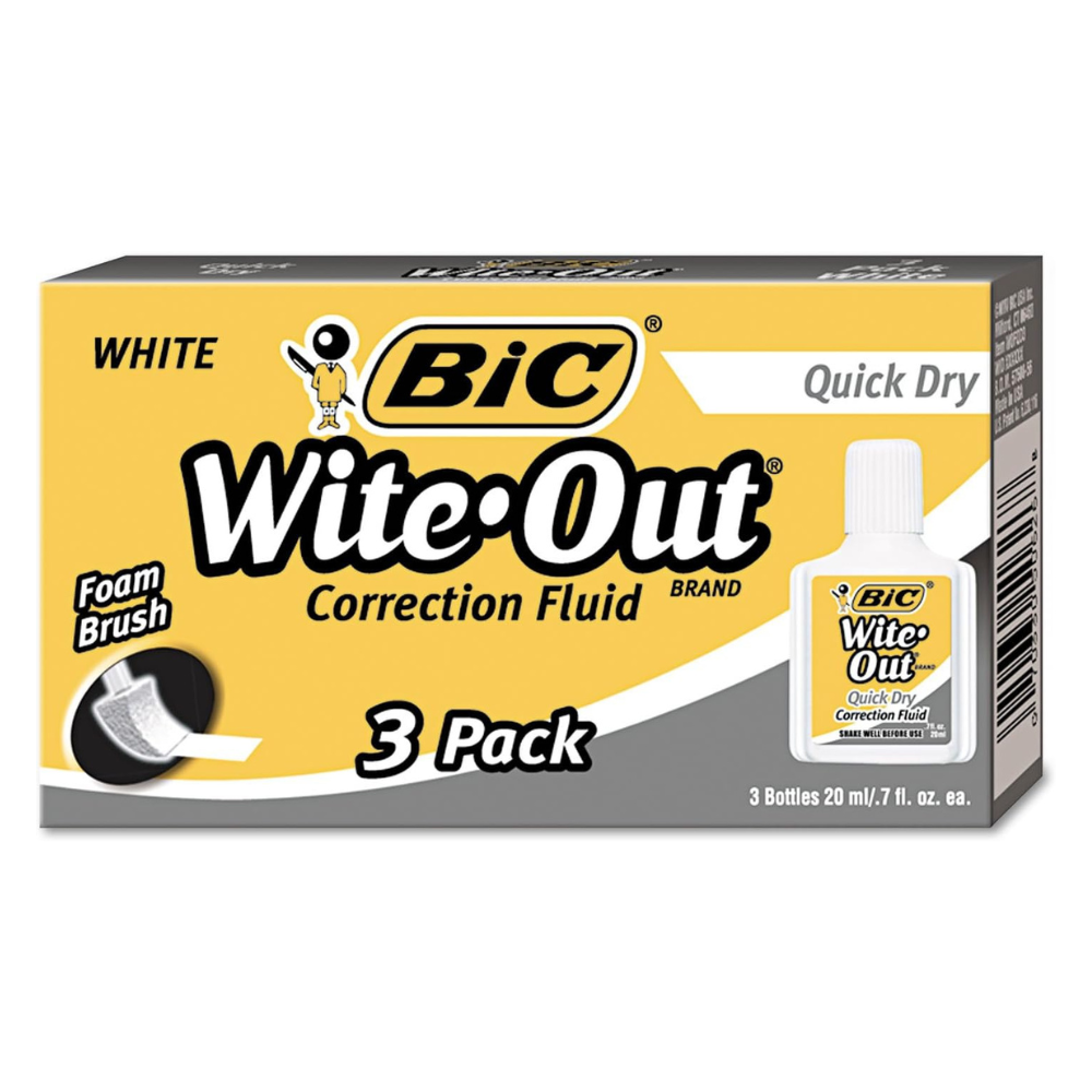 BIC Wite-Out Quick Dry Correction Fluid, 20 mL