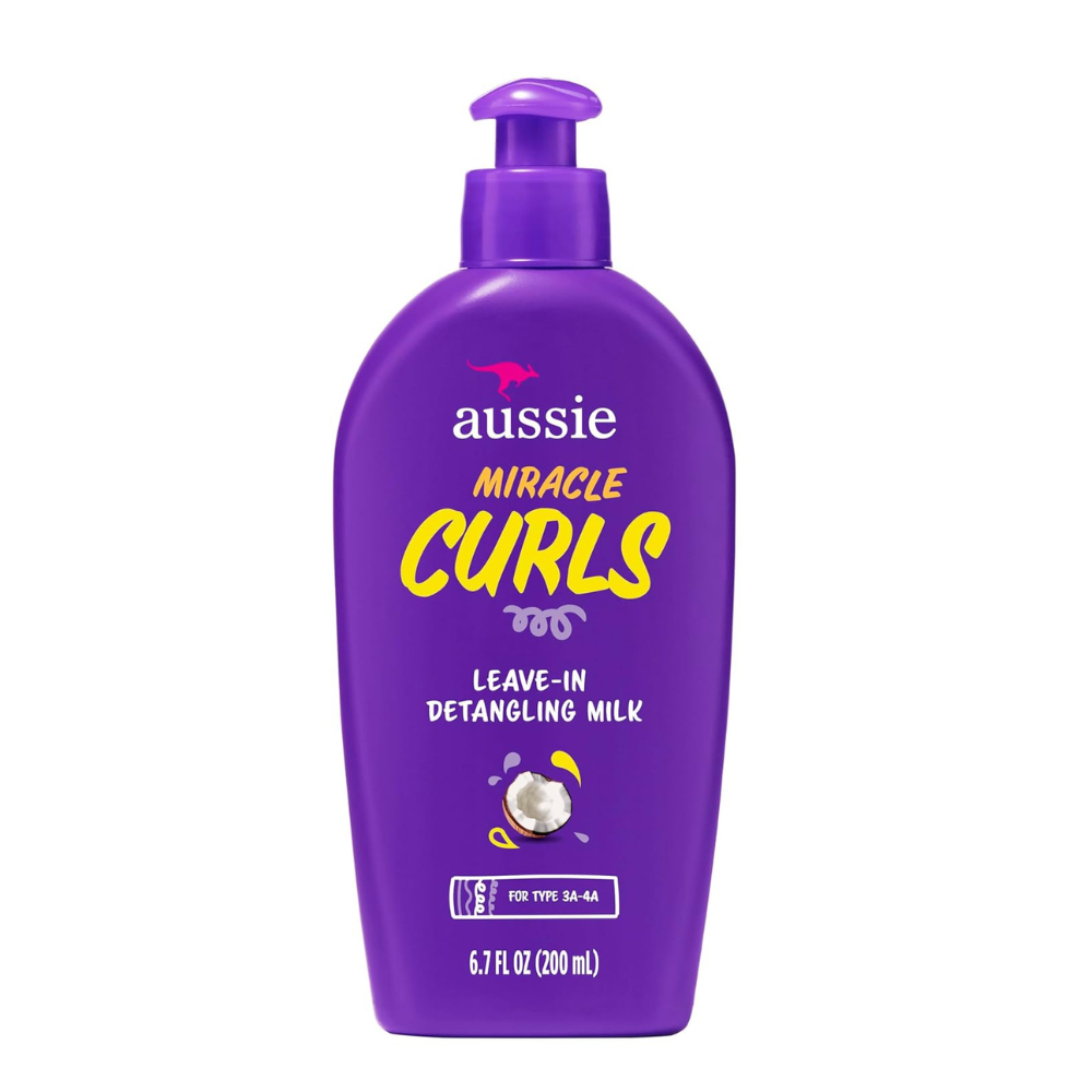 Aussie Miracle Curls with Coconut Oil, Paraben Free Detangling Milk Treatment