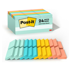 Post-it Notes, 1 3/8 in x 1 7/8 in, 24 Sticky Note Pads