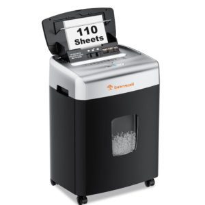 Bonsaii Paper Shredder for Office, 110-Sheet Autofeed Heavy Duty Shredder