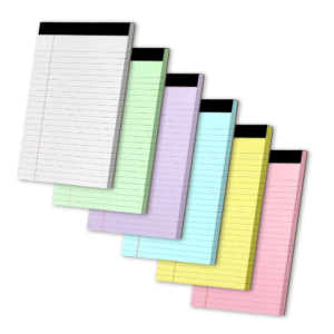 Legal Pads 5" X 8", 6 Pack Colored Note Pads
