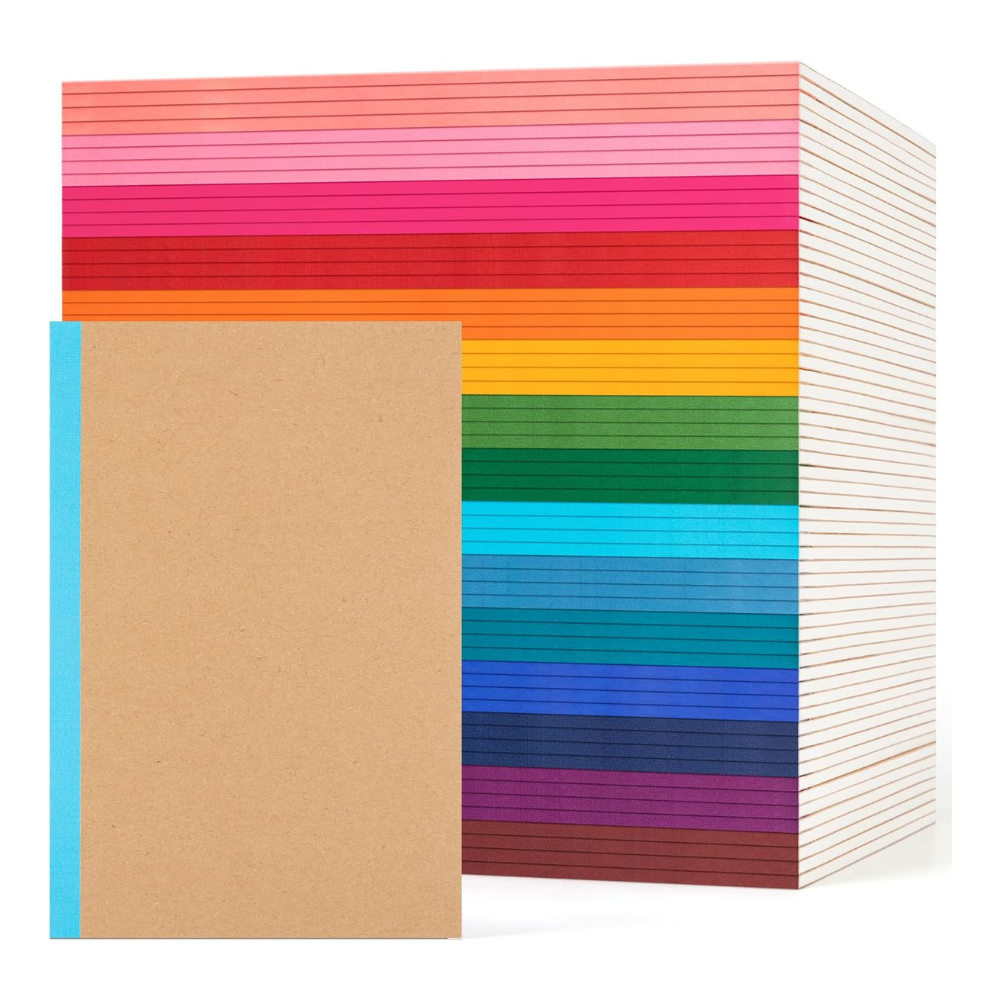 60 Pack Lined Notebook Journals Bulk, A5 College Ruled Composition Notebook