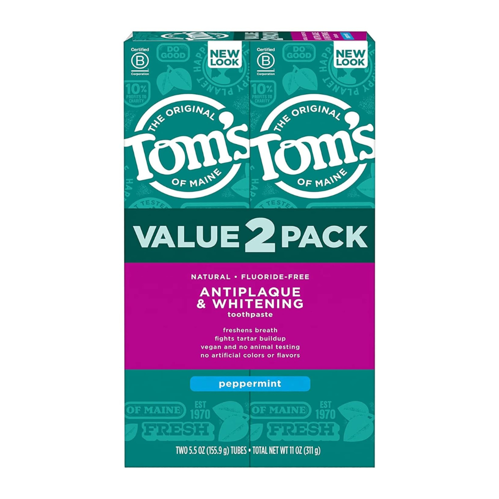 Tom's of Maine Fluoride-Free Antiplaque & Whitening Natural Toothpaste