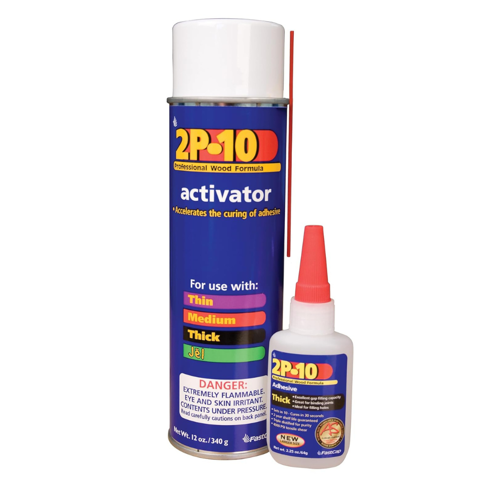 FastCap 2P-10 Super Glue Adhesive 2.25 oz Thick + 12 oz Activator Combo Pack