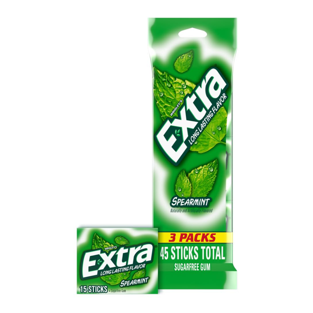 EXTRA Spearmint Sugar Free Gum Back To School Chewing Gum