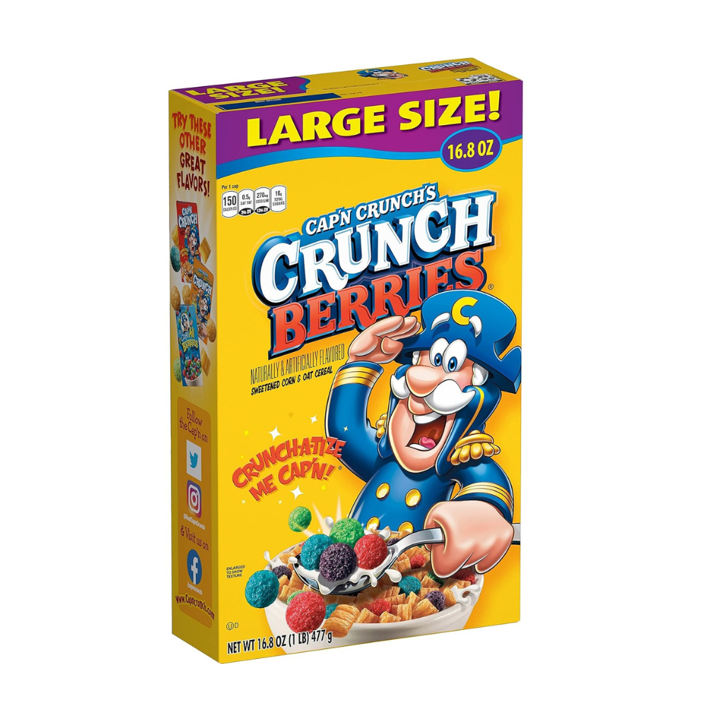 Cap'n Crunch Cereal, Crunch Berries, 16.8oz Box
