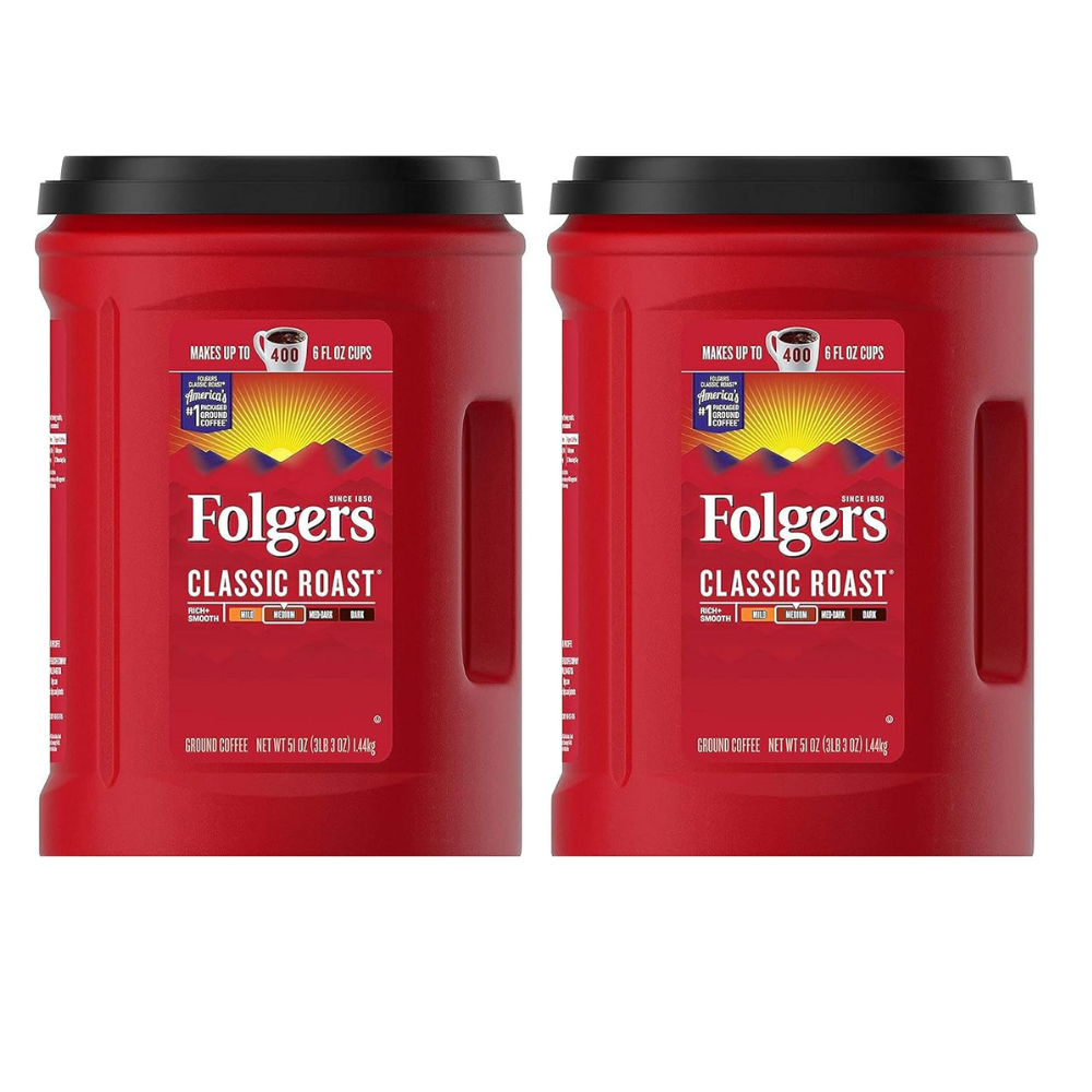 Folgers Classic Roast Ground Coffee (51 oz.), 2 Pack (Limited Edition)