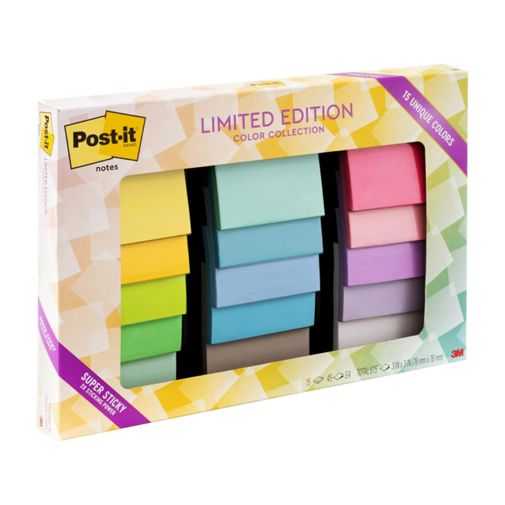 Post-it Super Sticky Notes, Limited Edition Color Collection