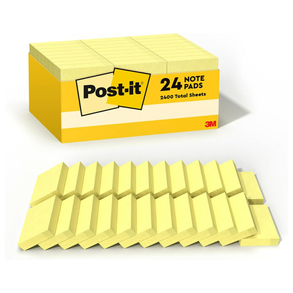 Post-it Notes, 1/3/8 x 1 7/8 in, 24 Sticky Notes Pads