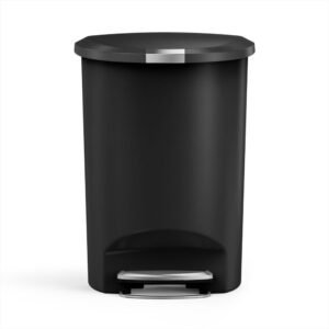simplehuman 50 Liter / 13 Gallon Semi-Round Kitchen Step Trash Can with