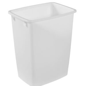 Rubbermaid Small Kitchen Bathroom Trash Can, White, 9 Gallons