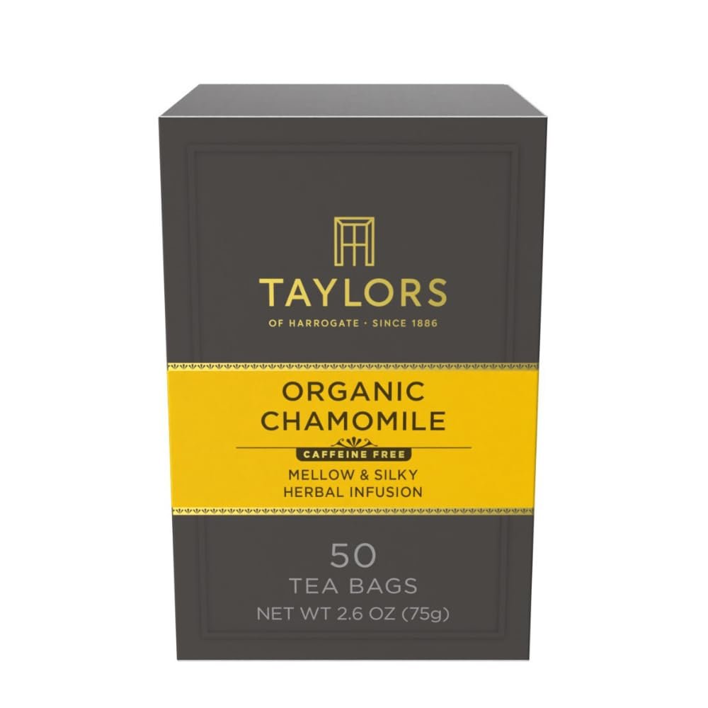 Taylors of Harrogate Organic Chamomile, Herbal Tea, Pillow Bags, 50 Ct, Pack of 1