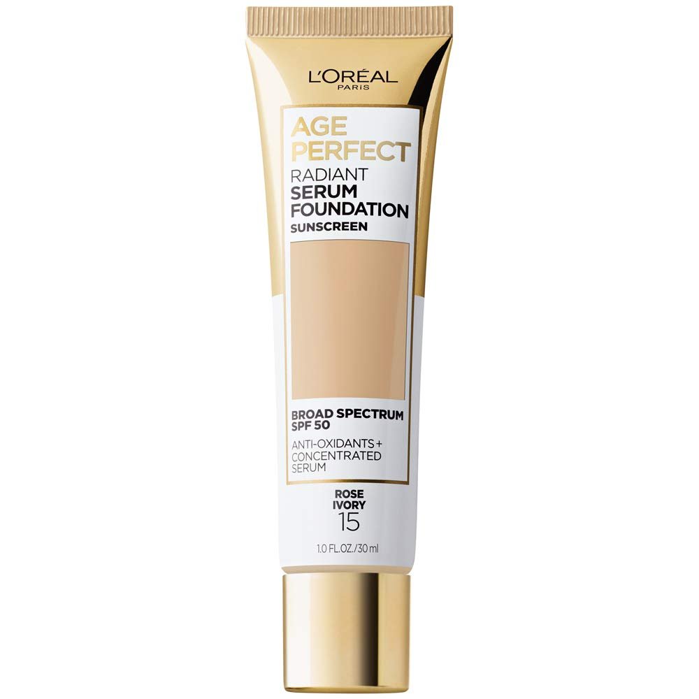 Age Perfect Radiant Serum Foundation with SPF 50, Rose Ivory, 1 Ounce