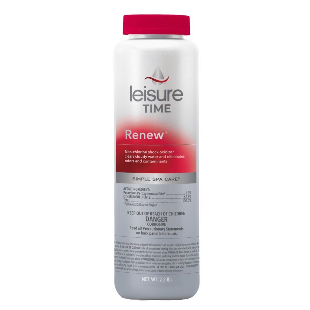 RENU2 Renew Non-Chlorine Shock Treatment, Non-Chlorine Oxidizer for Hot Tubs and Spas, Restores Water Clarity and Freshness, Gentle on Skin, 2.2 lbs