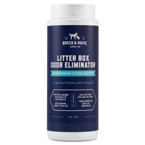 Rocco & Roxie Litter Box Odor Eliminator Best Natural Urine Deodorizer Cat Box Deodorizer Smell Control Odor Absorber - 12 oz