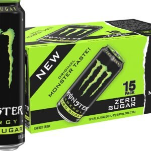Monster Energy Zero Sugar, Green, Original, 16 oz, Pack of 15