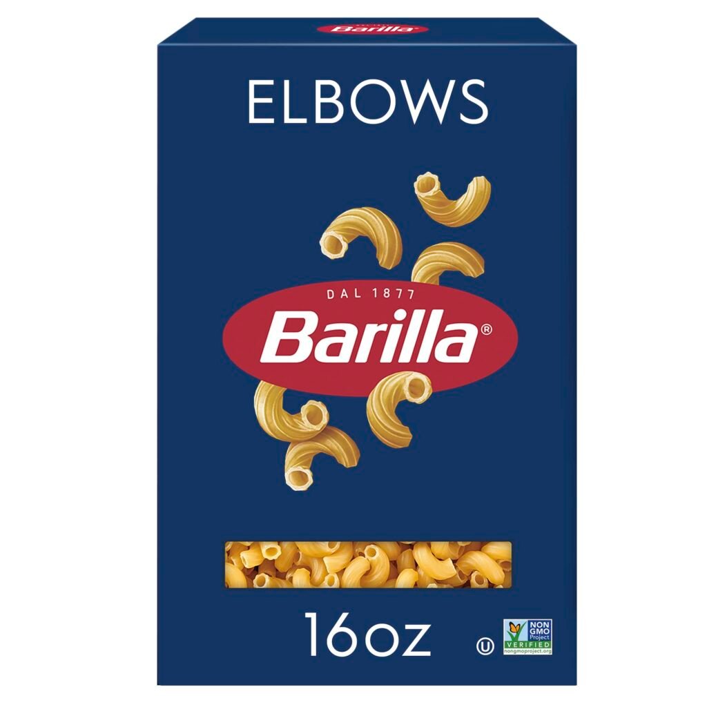 Barilla Elbows Pasta, 16 oz. Box - Non-GMO Pasta Made with Durum Wheat Semolina - Kosher Certified Pasta
