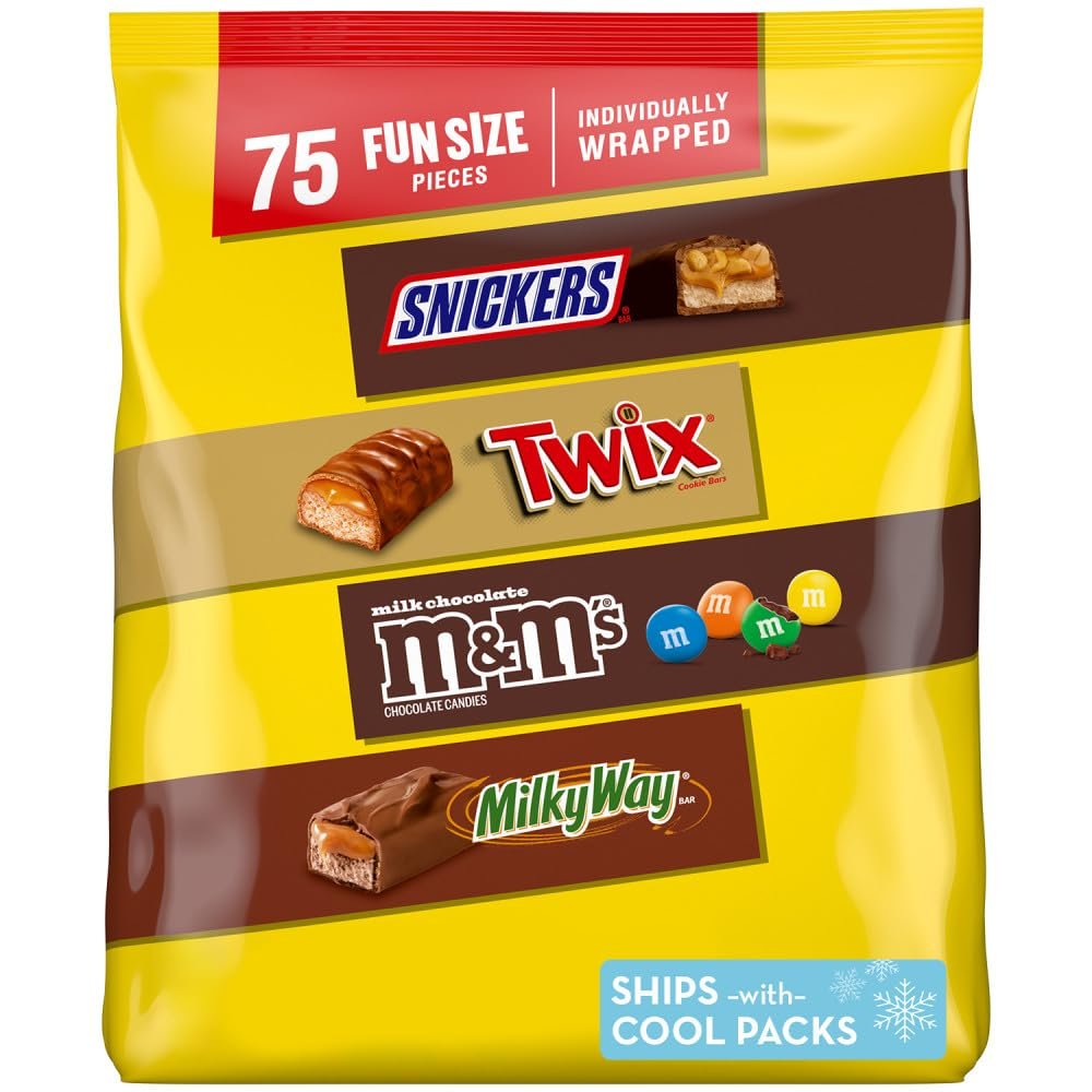 Mars Snickers, M&M'S Milk Chocolate, 75 Ct Bulk Bag, 2.73 lb