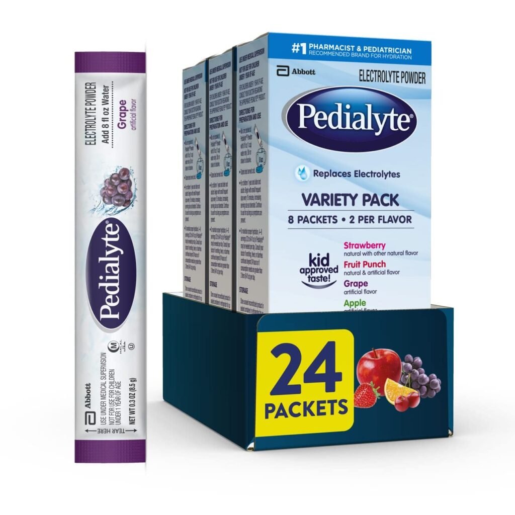 Pedialyte Electrolyte Powder, Hydration Drink for Kids & Adults, Variety Pack: Strawberry