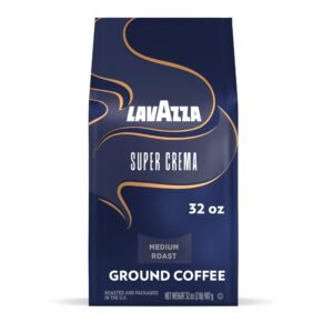 Lavazza Super Crema Ground Coffee, Medium Roast, Arabica and Robusta Blend, 32 oz Bag, Pack of 1