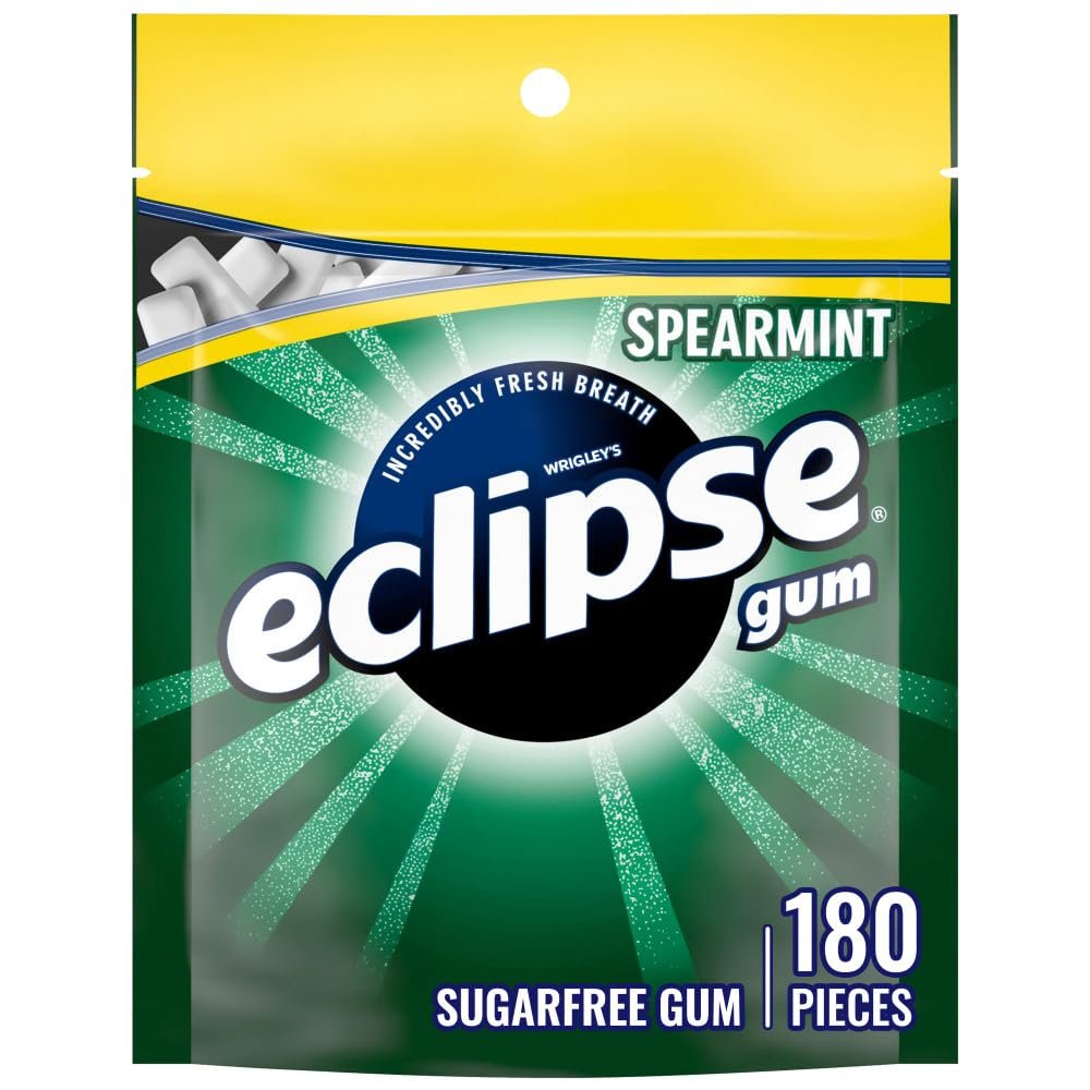 Eclipse Spearmint Chewing Gum Sugar Free Mint Gum 180 ct Bulk Pack for Offices and On The Go Travel