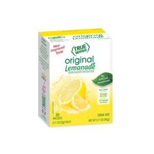 TRUE LEMON Original Lemonade Drink Mix, Water Flavor Packets & Water Enhancer with Stevia 30 Ct, Pack of 1