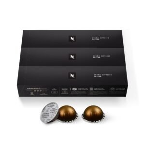 Nespresso Capsules Vertuo, Double Espresso Chiaro, Medium Roast Espresso Coffee, 30-Ct Coffee Pods, Brews 2.7oz