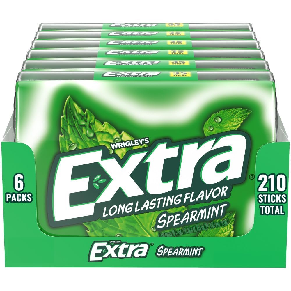 EXTRA Spearmint Sugar Free Chewing Gum Mega Packs - 35 Stick, Pack of 6