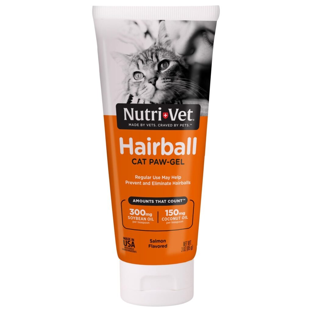 Nutri-Vet Hairball Paw Gel Cat Hairball Remedy Kitten Supplies Hair Ball Relief Fur Ball Remedy Soybean - 3 oz