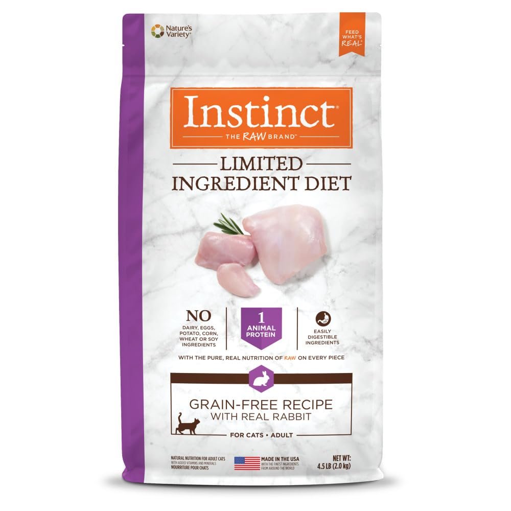 Instinct Limited Ingredient Diet, Natural Dry Cat Food, Grain Free Recipe - Real Rabbit - 4.5 lb