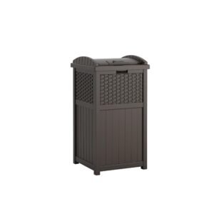 Suncast 33 Gallon Commercial Outdoor Trashcan Hideaway with Lid for 30 to