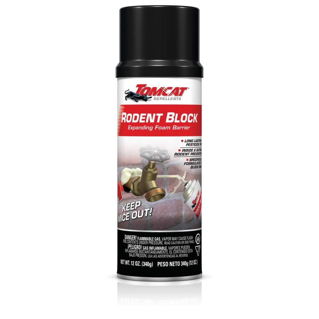 Tomcat Rodent Block Expanding Foam Barrier - Rodent Spray Foam Fills Gaps to Keep Mice From