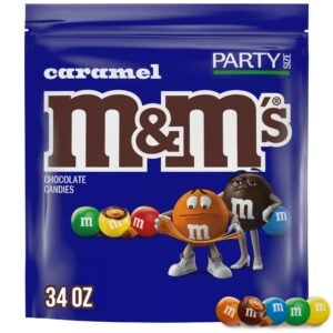 M&M'S Caramel Milk Chocolate Candy Bulk Pack, Party Size, Baking and Sharing, 34 oz Resealable Bag for Parties