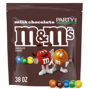 M&M'S Milk Chocolate Candy, Party Size, Baking & Sharing, 2.4 lb Resealable Bag for Parties