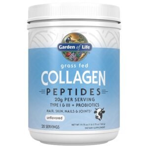 Garden of Life Grass Fed Collagen Peptides Powder Unflavored Collagen Powder for Hair Skin Nails Joints, Hydrolyzed Collagen Protein Supplements, Collagen for Women & Men, 28 Servings