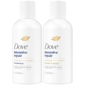 Travel Essentials Shampoo and Conditioner Set – Dove Nutritive Solutions Intensive Repair for Damaged Hair, 3 Oz Ea