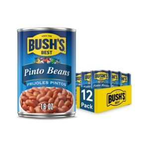 16 oz Canned Pinto Beans, Source of Plant Based Protein and Fiber, Low Fat, Pack of 12