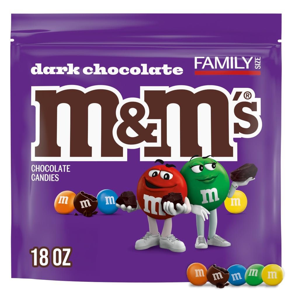 M&M'S Dark Chocolate Graduation Party Candy, Family Size, 18 Oz Bulk Bag