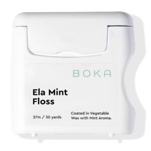 Boka Ela Mint Expandable Woven Dental Floss, Made from Plant-Based Vegetable Wax, Teflon-Free, 30 Yards of Waxed Floss (Pack of 1)