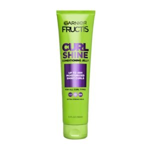 Garnier Fructis Curl Shine Conditioning Hair Gel, Frizz Control for Curly, Wavy, and Coily Hair, Extra Strong Hold for Up to 48 HRs of Bouncy, Moisturized Curls, 5.1 Fl Oz (Packaging May Vary)