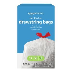 Amazon Basics Flextra Strength Tall Kitchen Trash Bags, Scent, 13 Gallon