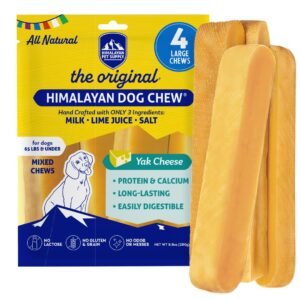 Himalayan Dog Chew Original Yak Cheese Dog Chews, 100% Natural, Long Lasting - 65 Lbs | Pack of 4