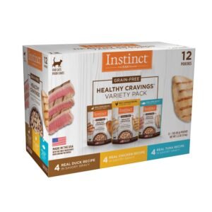 Instinct Healthy Cravings Natural Wet Cat Food Topper Grain Free Recipe - Variety Pack Pouches - 3 oz | Pack of 12