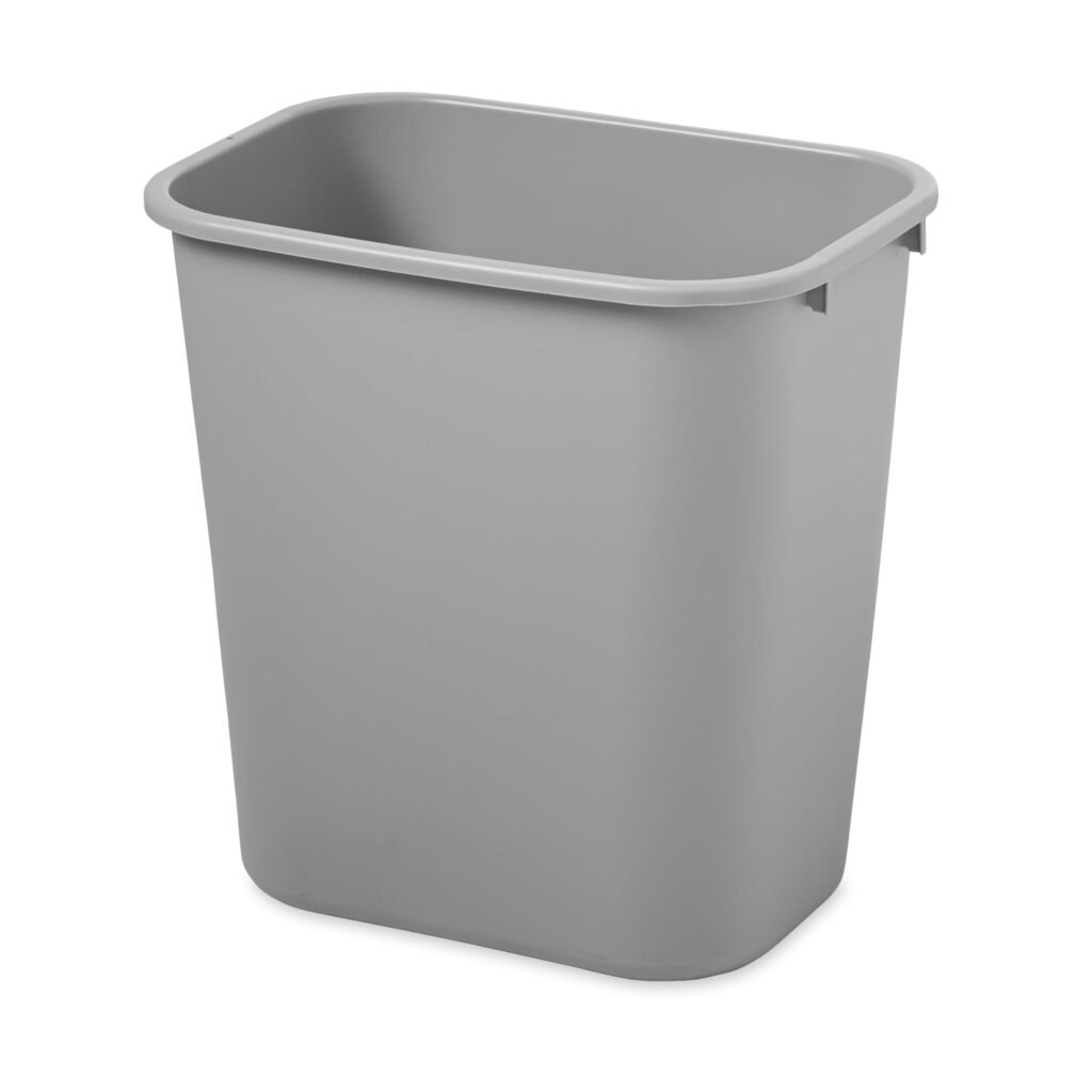 Rubbermaid Commercial Products Resin Wastebasket/Trash Can, Gray